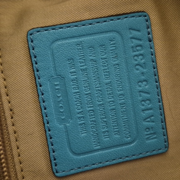 EUC 🌟 LN 🐦 COACH 🐦 HALEY (13') Leather PERFORATED Satchel 💙 ROBIN & BURGUNDY - Picture 13 of 15